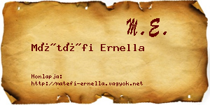 Mátéfi Ernella névjegykártya